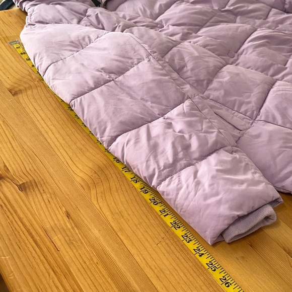 Talbots Plus Womens Quilted Puffer Coat Sz X Pockets Zip Snap Purple Lilac - Picture 8 of 10